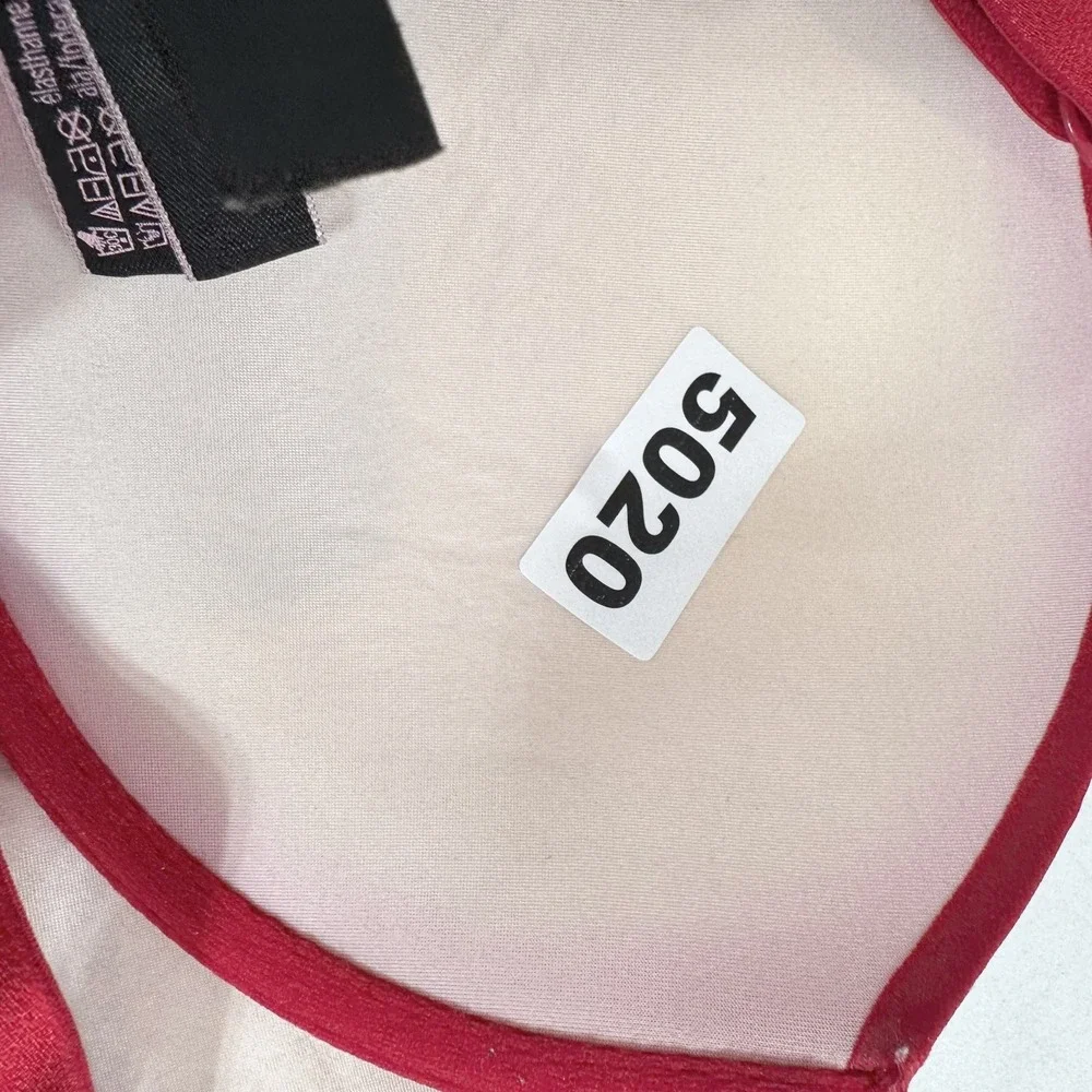 Victoria's Secret Bra Womens 34D Red Very Sexy Push Up Rhinestone Logo Straps‎